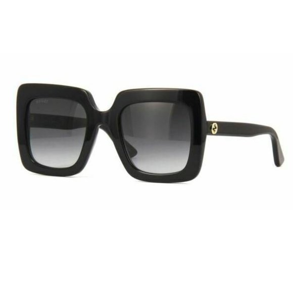 Gucci Women's Square Full Rim Black Frame Sunglasses - Picture 1 of 9